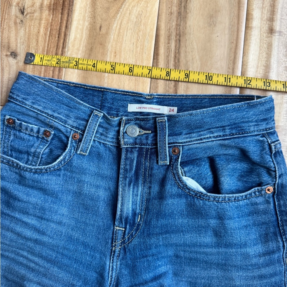 Levi’s Low Pro Straight Size 24 Blue Jeans - Picture 7 of 14